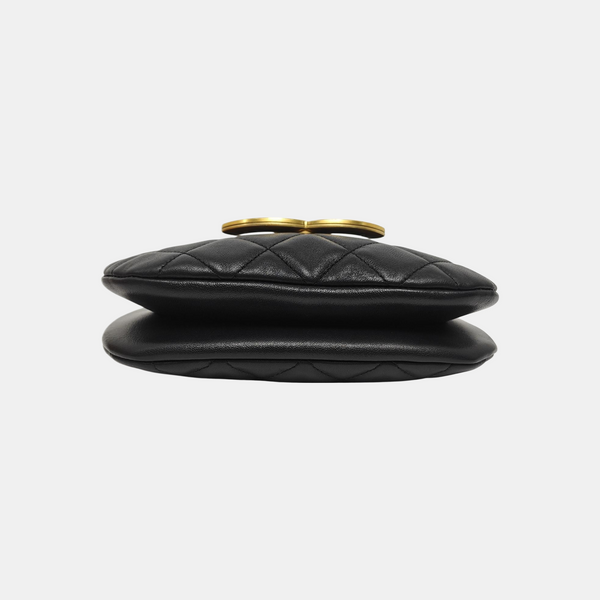 Quilted Lambskin Shoulder Bag Small Black