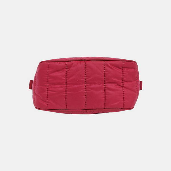 Quilted Fabric Clutch Red