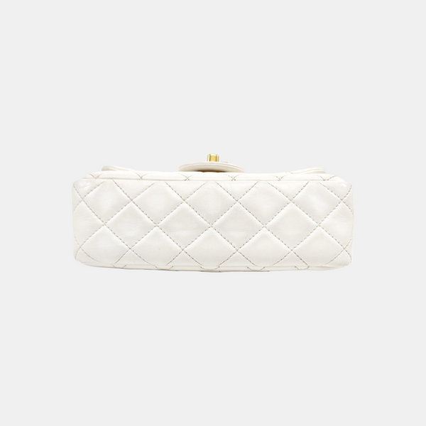 CLASSIC FLAP Mini Quilted Lambskin White