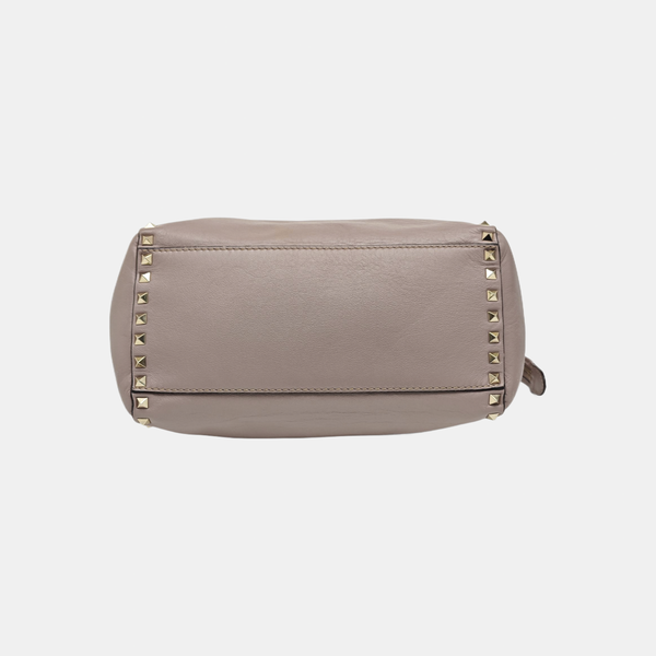 Rockstud Calfskin Gray