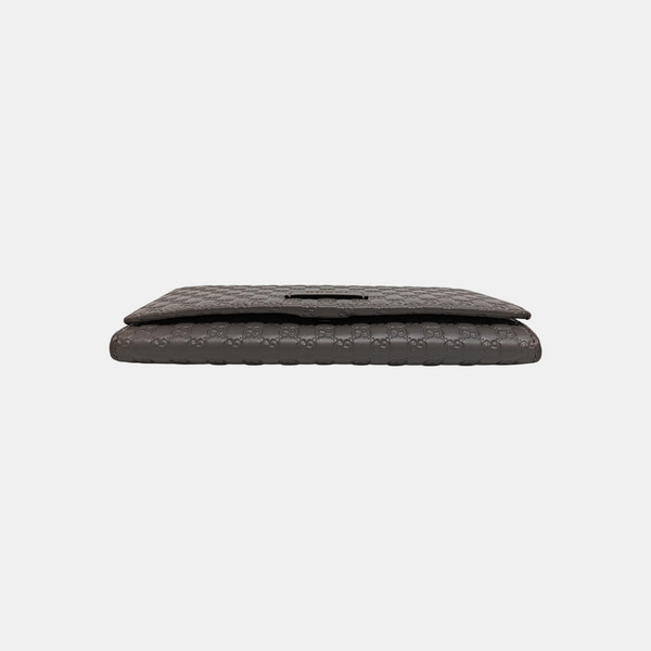 Microguccissima Monogram Calfskin Gray Wallet