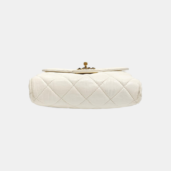CLASSIC FLAP Mini Quilted Lambskin White