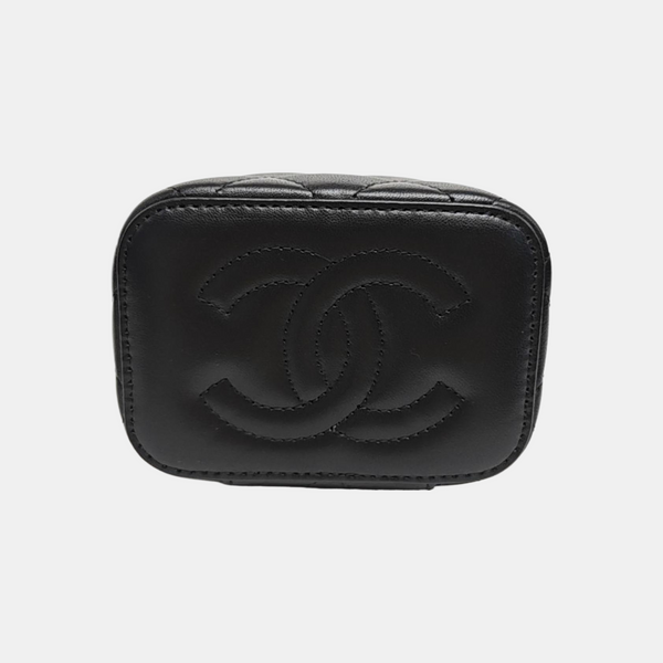 VANITY CASE Mini Quilted Lambskin Black