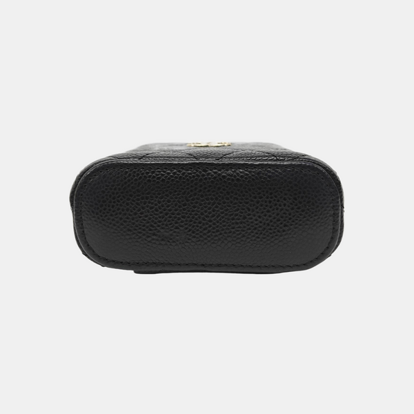 VANITY CASE Mini Quilted Grained Calfskin Black