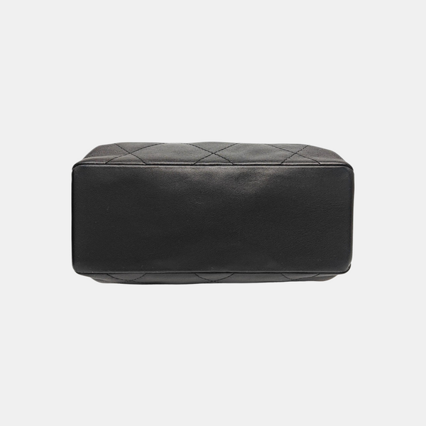 Quilted Lambskin Top Handle Bag Black