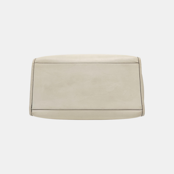 Bolsa Sunshine grande de piel de becerro blanca
