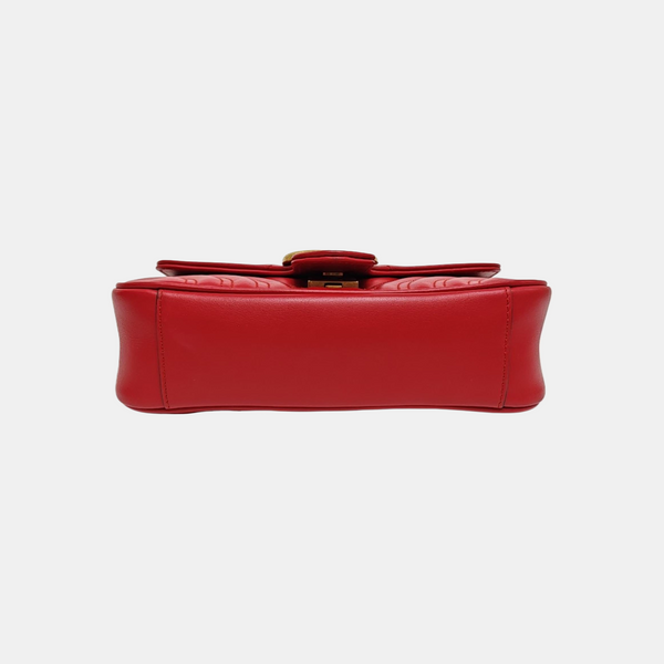 GG Marmont Small Quilted Calfskin Red