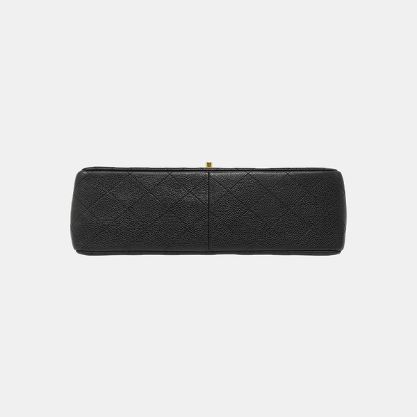 CLASSIC FLAP Jumbo Quilted Grained Calfskin Black