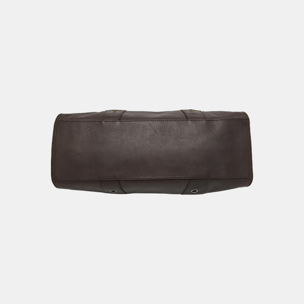 Calfskin Top Handle Bag Brown