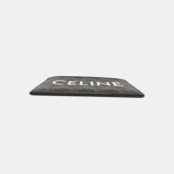Coated Canvas Card Holder Brown