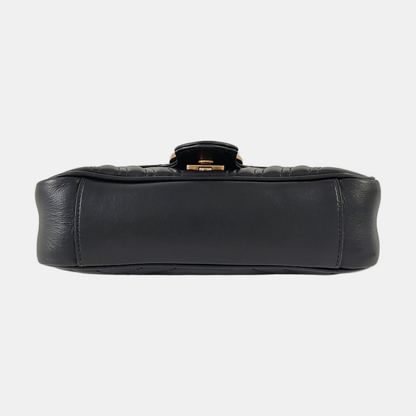 GG Marmont Small Quilted Calfskin Black