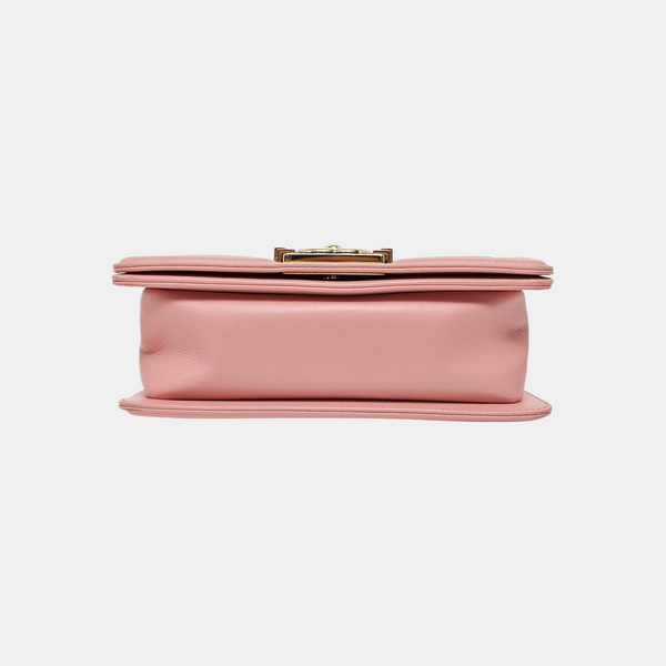 BOY CHANEL Small Quilted Calfskin Pink