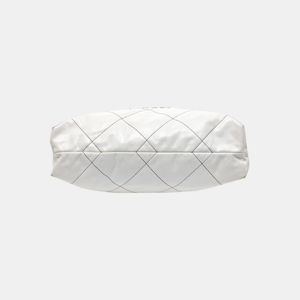 CHANEL 22 Large Quilted Calfskin White