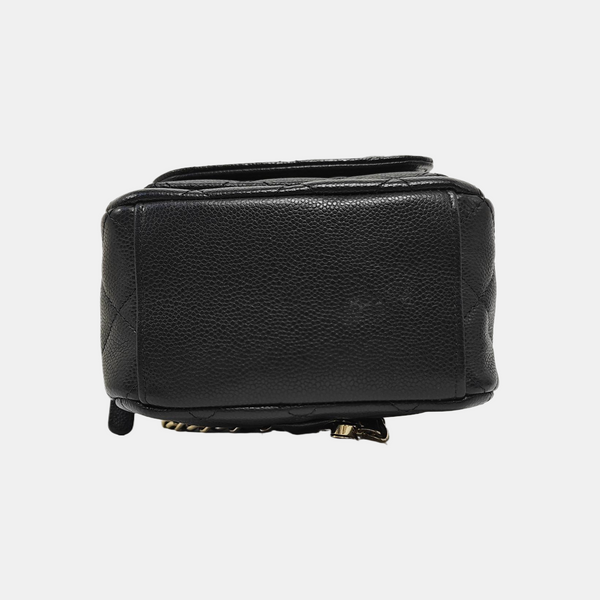 Quilted Grained Calfskin Backpack Mini Black