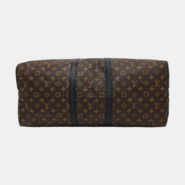 KEEPALL 55 Monogram Coated Canvas Brown