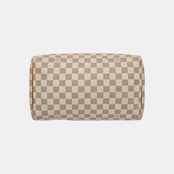 SPEEDY 30 Damier Azur Coated Canvas White