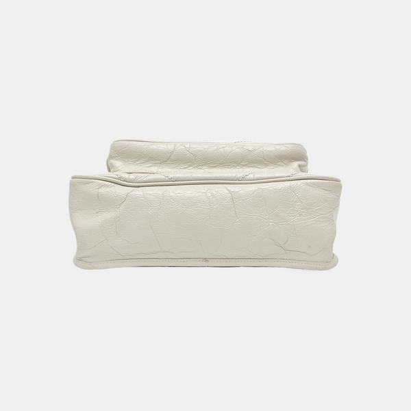 NIKI Medium Chevron Calfskin White