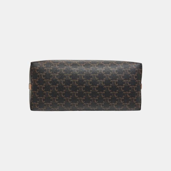 Coated Canvas Shoulder Bag Brown
