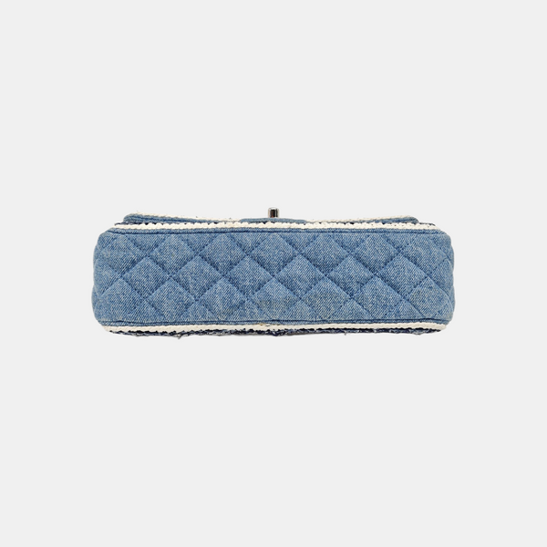 CLASSIC FLAP Small Quilted Denim Blue
