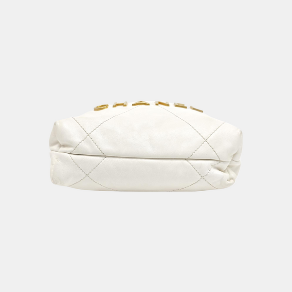CHANEL 22 Mini Quilted Calfskin White