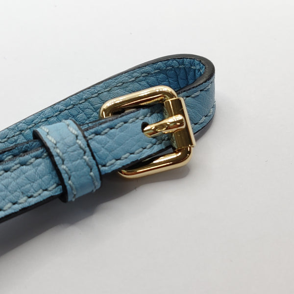 Leather Bag Charm Blue