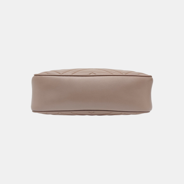 GG Marmont Small Quilted Calfskin Beige