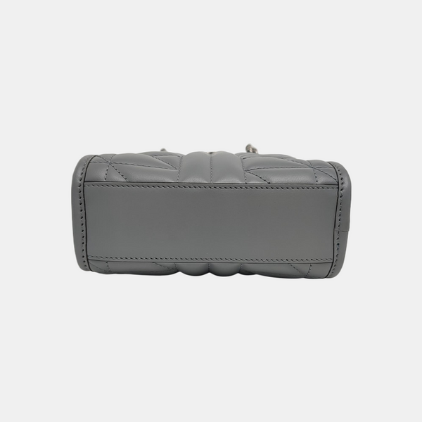 GG Marmont Mini Quilted Calfskin Gray