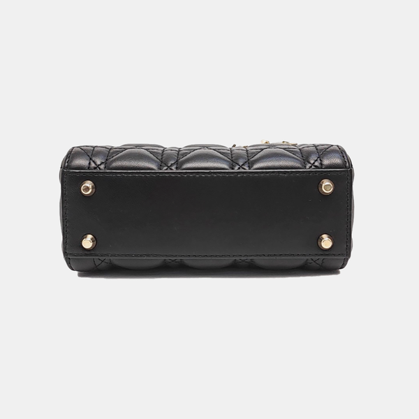 Lady Dior Mini Cannage Lambskin Black
