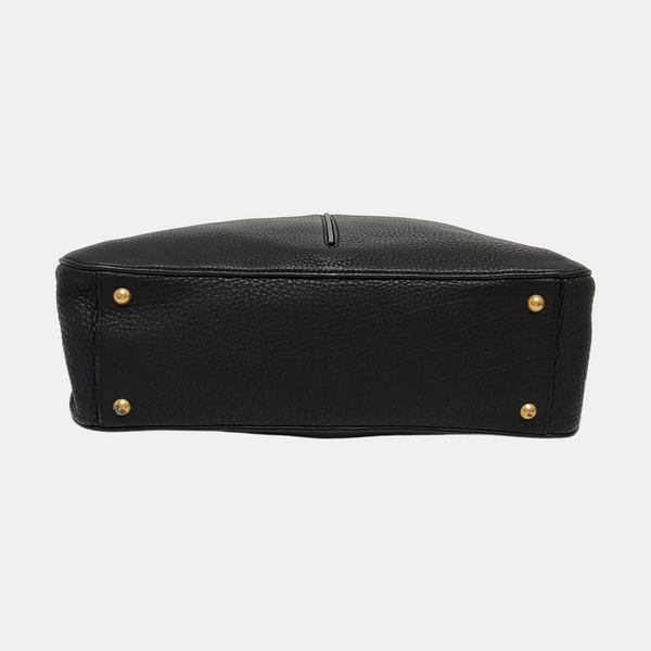 Calfskin Top Handle Bag Black