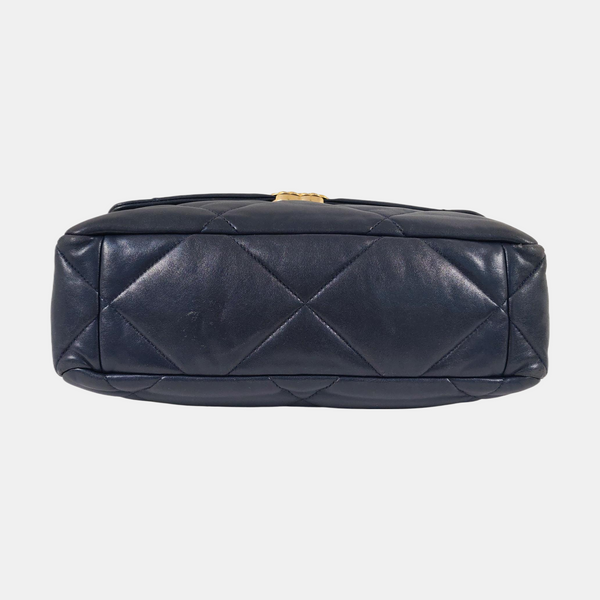 CHANEL 19 Large Quilted Lambskin Blue