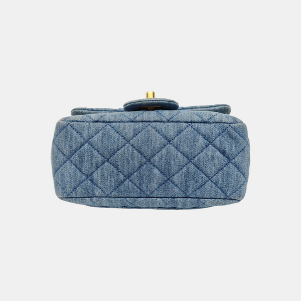 CLASSIC FLAP Mini Quilted Denim Blue
