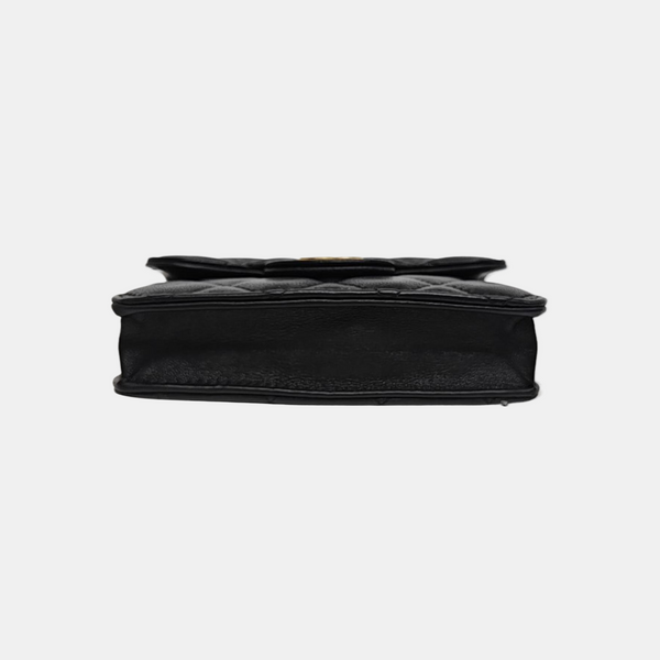 Quilted Lambskin Shoulder Bag Black