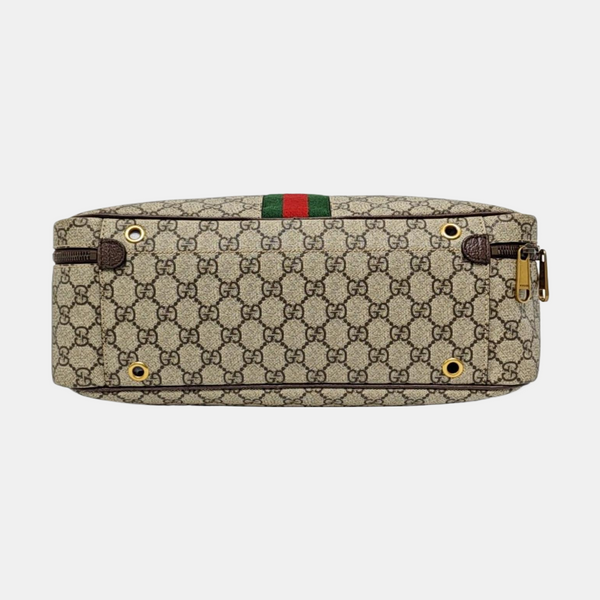 Ophidia Medium Monogram Coated Canvas Beige