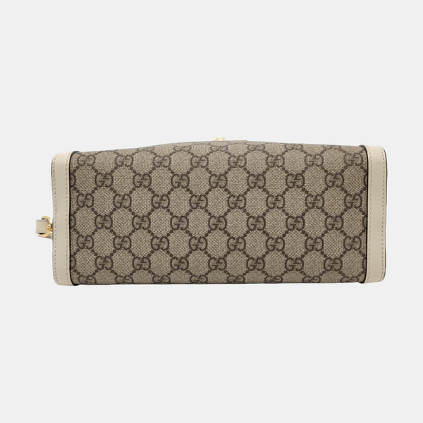 Padlock Small Monogram Coated Canvas Beige