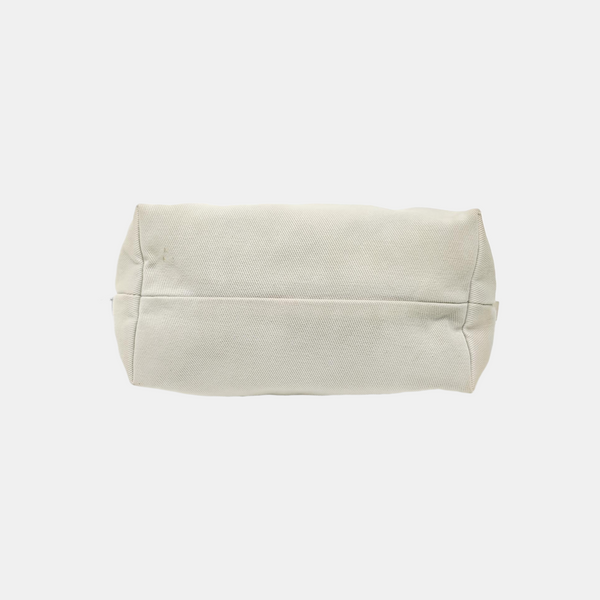 Canvas Top Handle Bag White