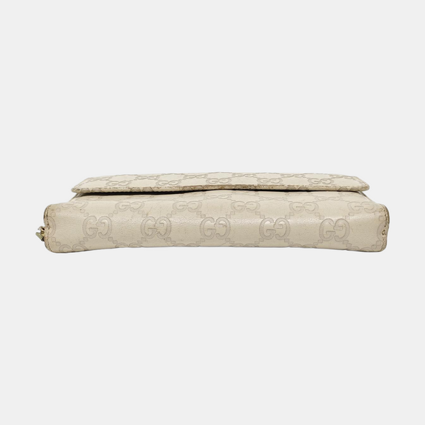 Monogram Leather Wallet Beige