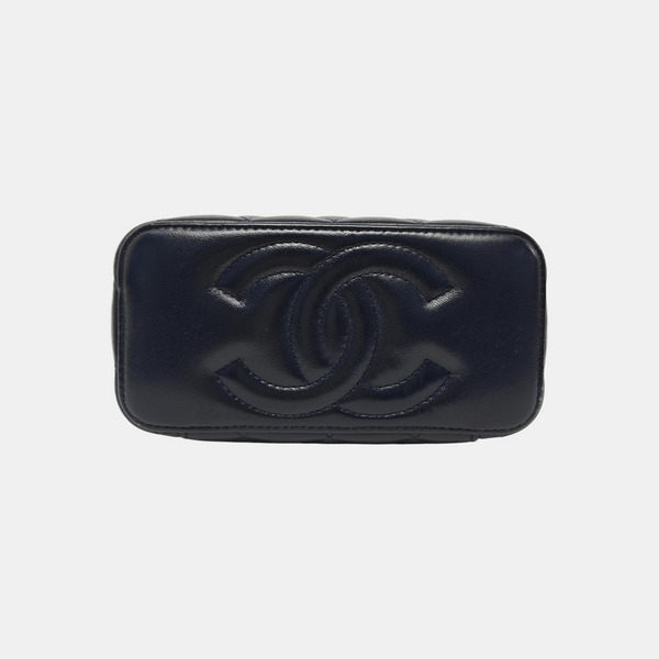 VANITY CASE Small Quilted Lambskin Blue