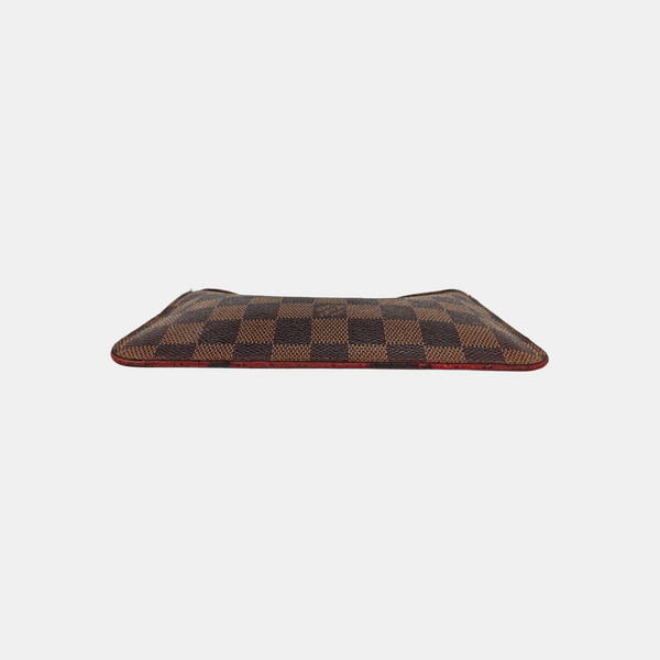 Damier Ebene Coated Canvas Clutch Brown