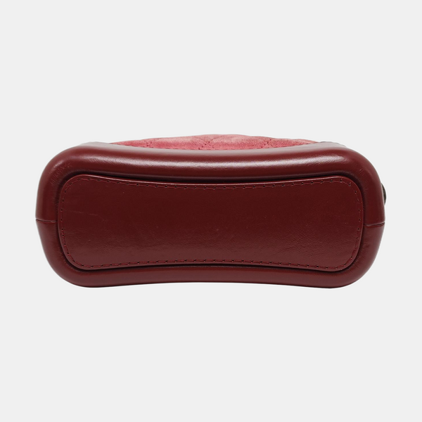 Authenticated pre-owned GABRIELLE Small Quilted Suede Red - Shoulder Bag at Looply