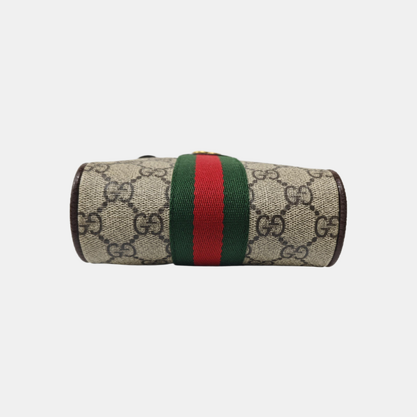 Ophidia Small Monogram Coated Canvas Beige