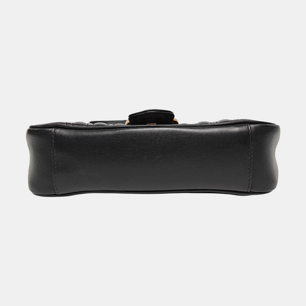 GG Marmont Small Quilted Calfskin Black