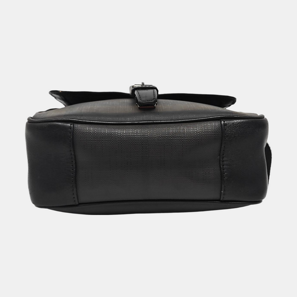 Coated Canvas Crossbody Bag Brown