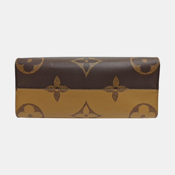 Authenticated pre-owned ONTHEGO MM Monogram Coated Canvas Brown - Tote Bag at Looply