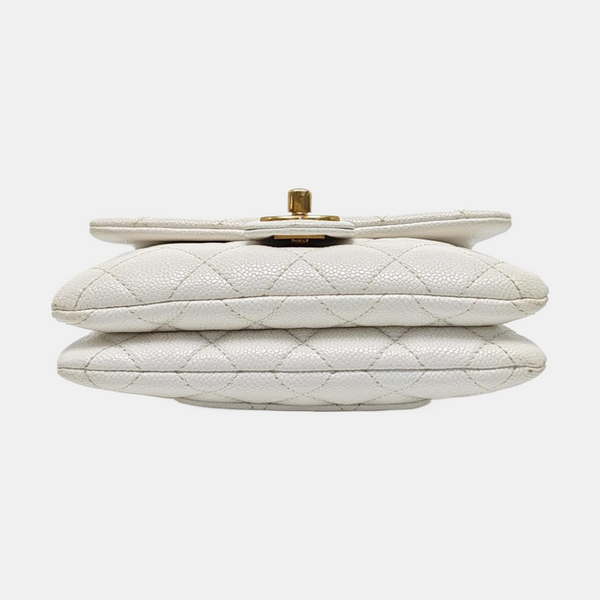 Quilted Grained Calfskin White