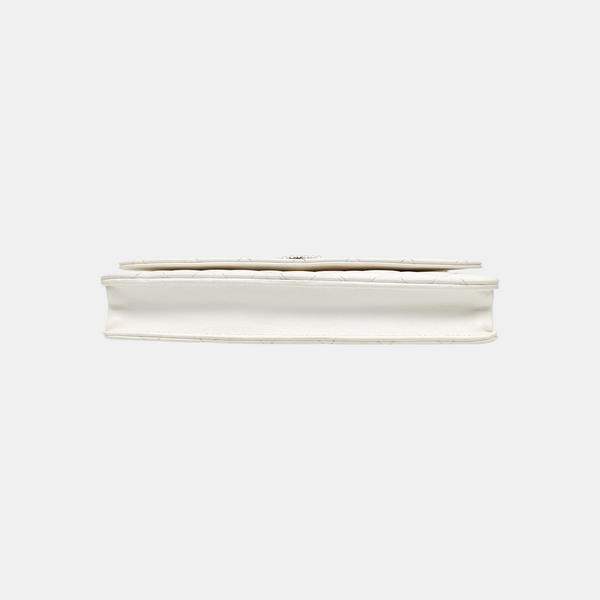 Quilted Lambskin Shoulder Bag White