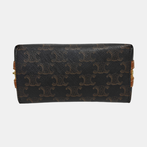 Authenticated pre-owned TRIOMPHE CANVAS Mini Coated Canvas Brown - Shoulder Bag at Looply