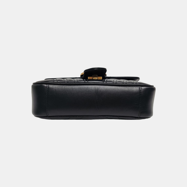 GG Marmont Small Quilted Calfskin Black