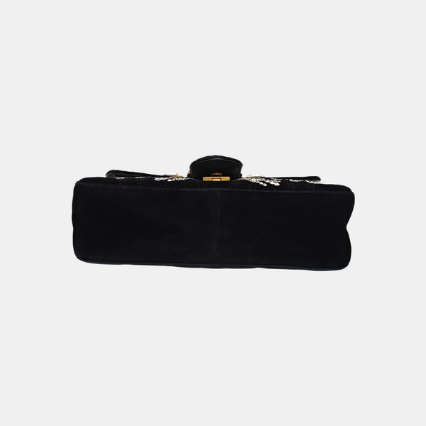 GG Marmont Medium Quilted Velvet Black
