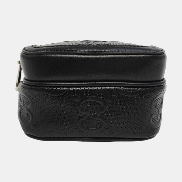 Monogram Calfskin Shoulder Bag Mini Black
