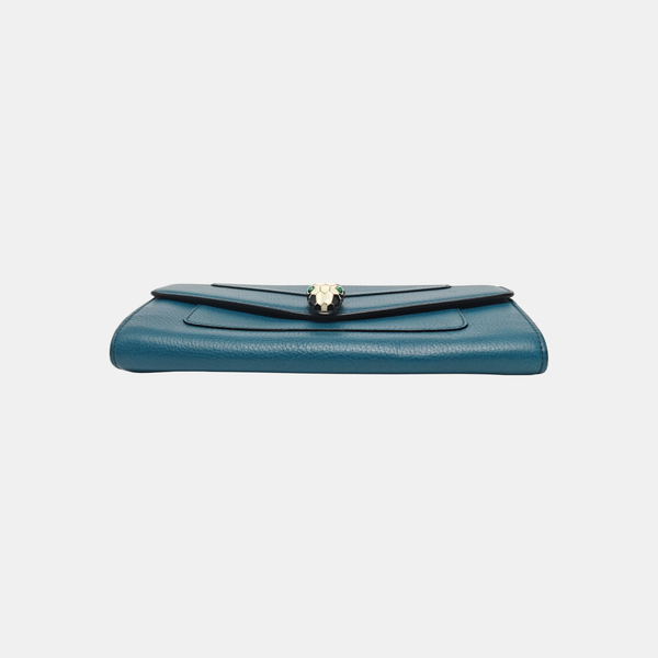 SERPENTI FOREVER Calfskin Blue Wallet